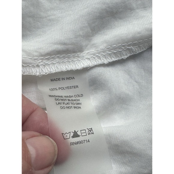 Vince Camuto Sz L White Rumple Satin Peplum Top Sleeveless Elegant Blouse - Picture 5 of 7